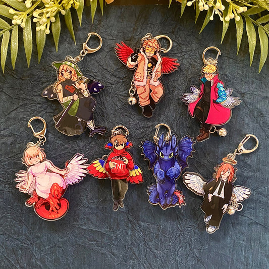 Grain | Angel Devil | Hawks | Vash | Philza - Flapping Acrylic Keychains