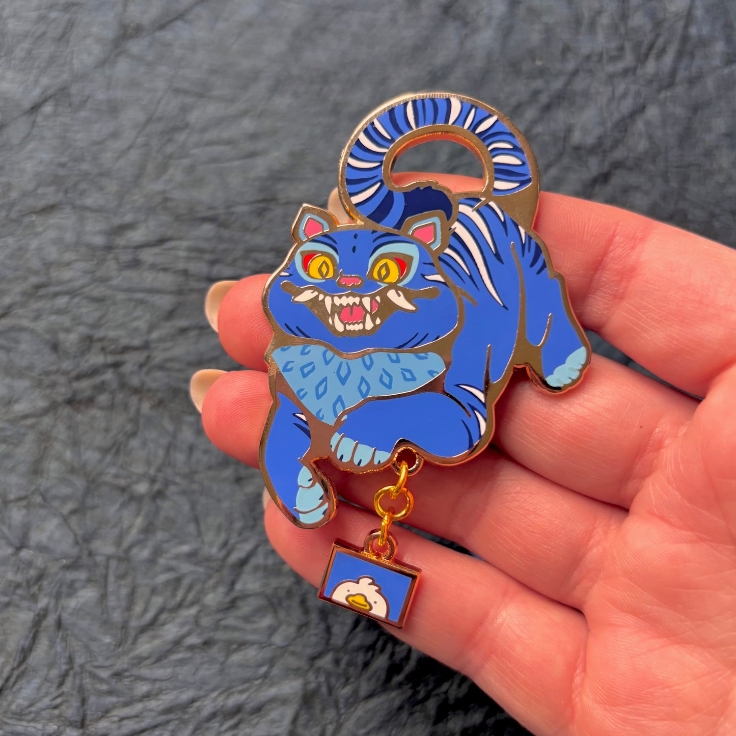 Blue Tiger Dangle Letter | Enamel Pin