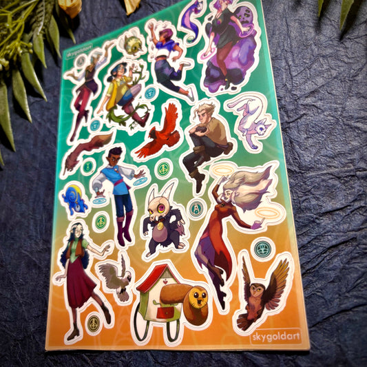 Witches and Owls 5x7 Vinyl Sticker Sheet