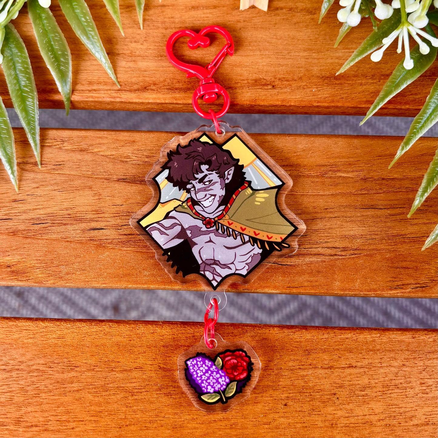 Scar Poppies and Lilacs Acrylic Keychain