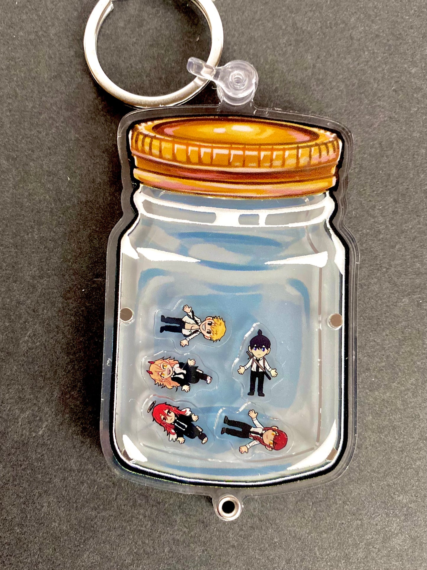 Jar of Character Critters - Openable Shaker Keychain Chainsaw