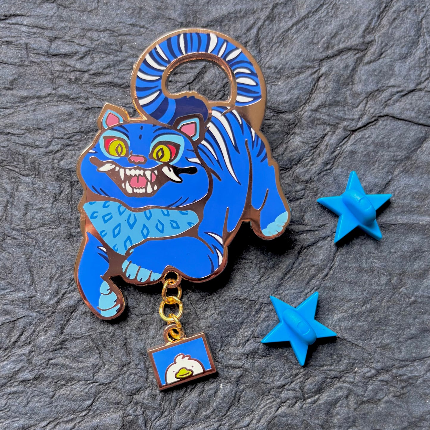 Blue Tiger Dangle Letter | Enamel Pin