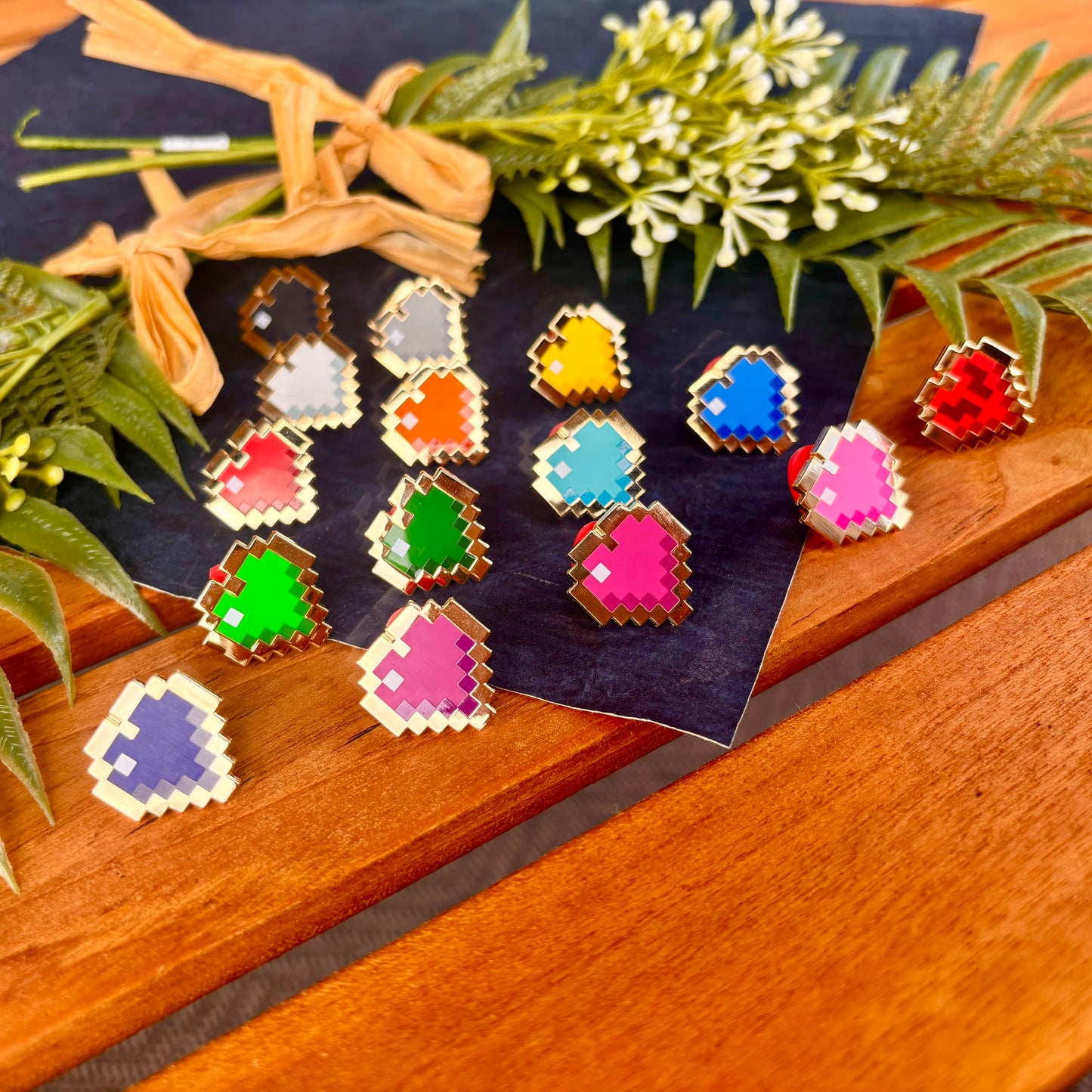 Pixel Heart Enamel Pins