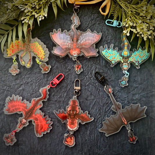 Dragon Training - Toothless, Stormfly, Hookfang, Meatlug, Barf and Belch, Cloudjumper- Keychain