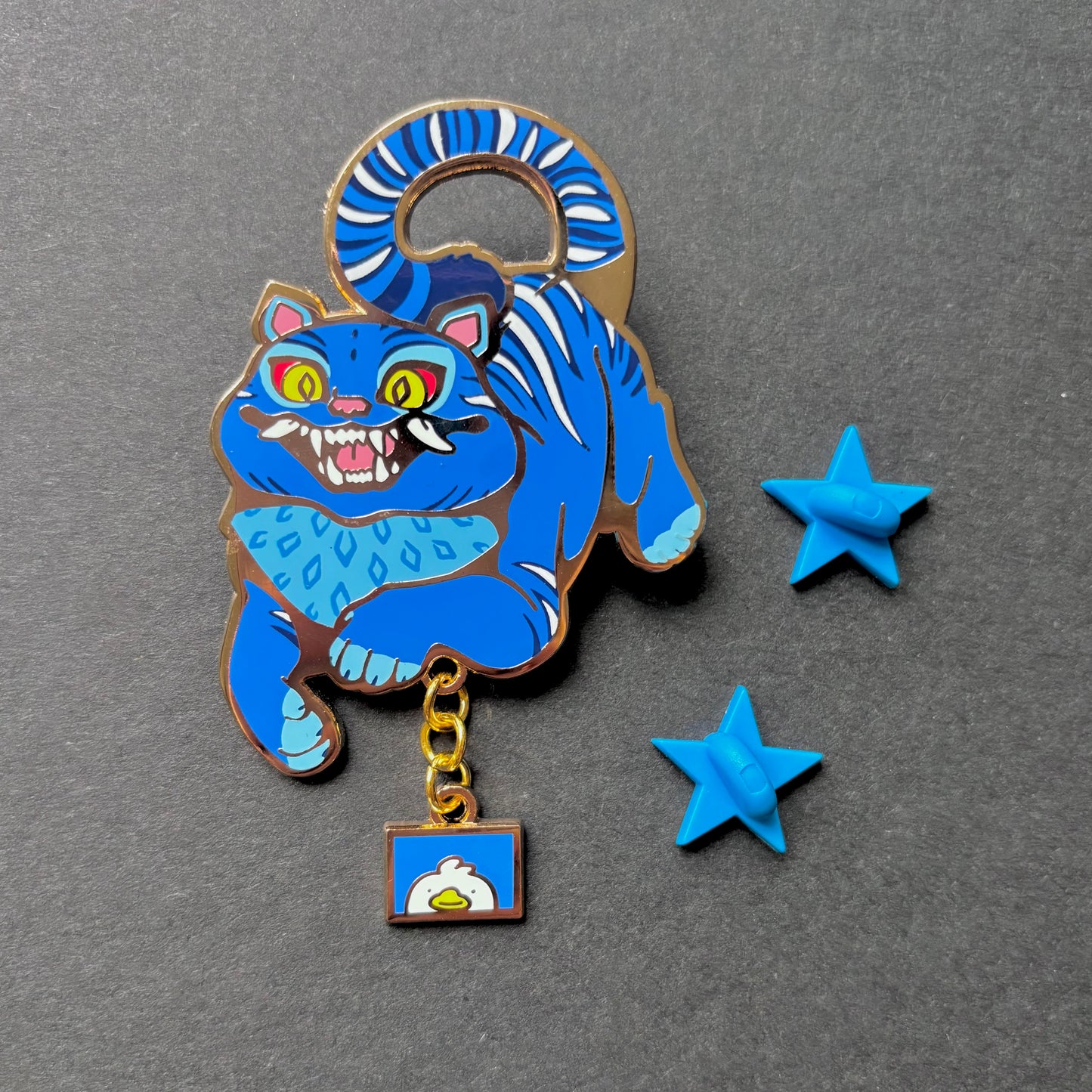 Blue Tiger Dangle Letter | Enamel Pin