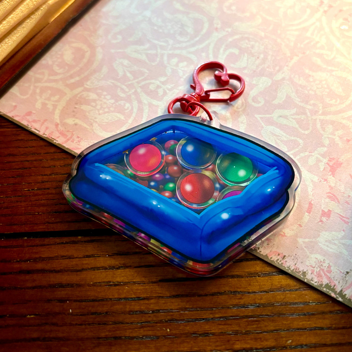 Acrylic Ballpit Shaker Keychain