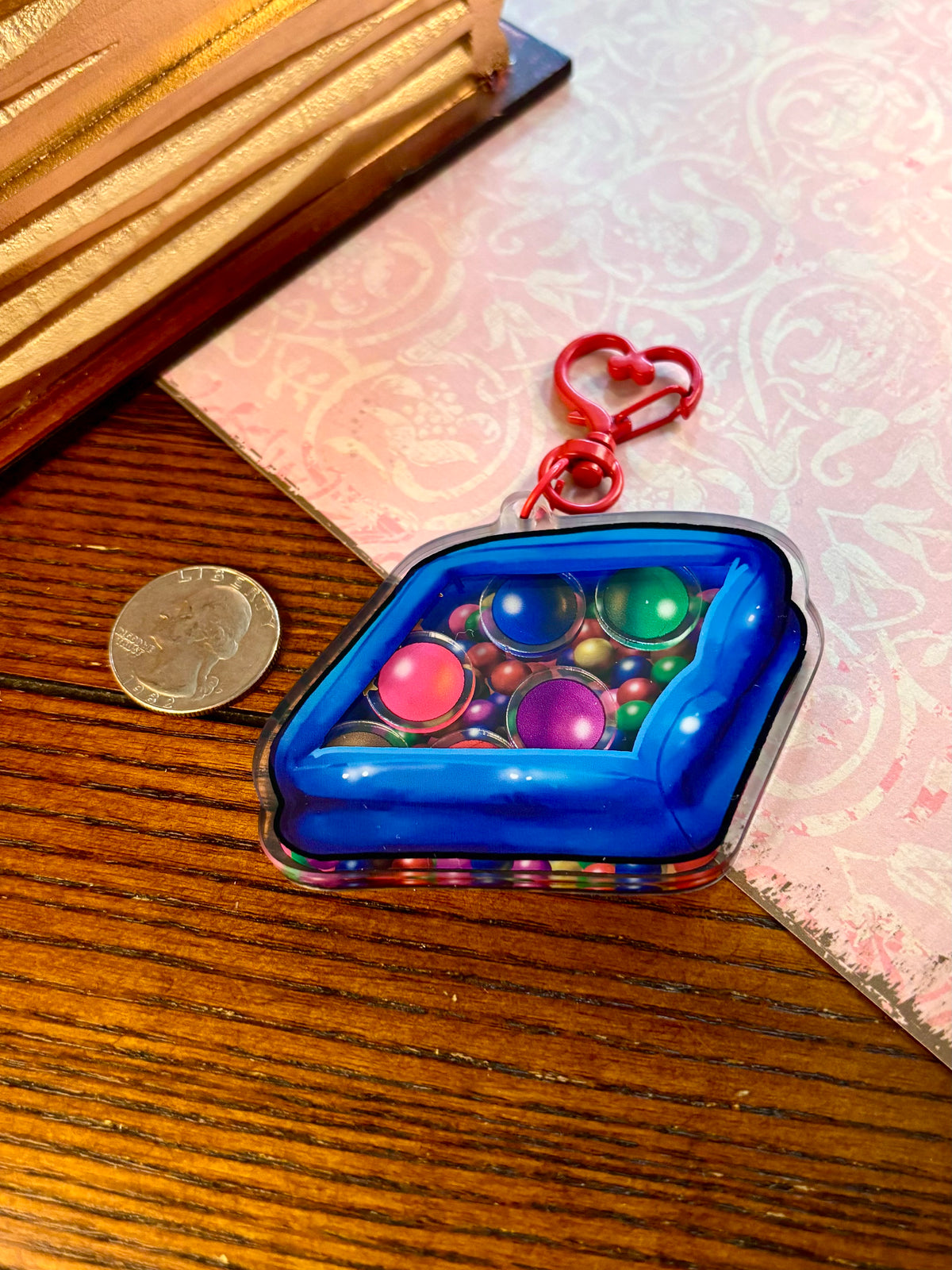 Acrylic Ballpit Shaker Keychain