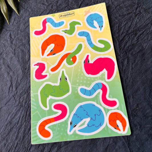 Silly Worms | Sticker Sheet