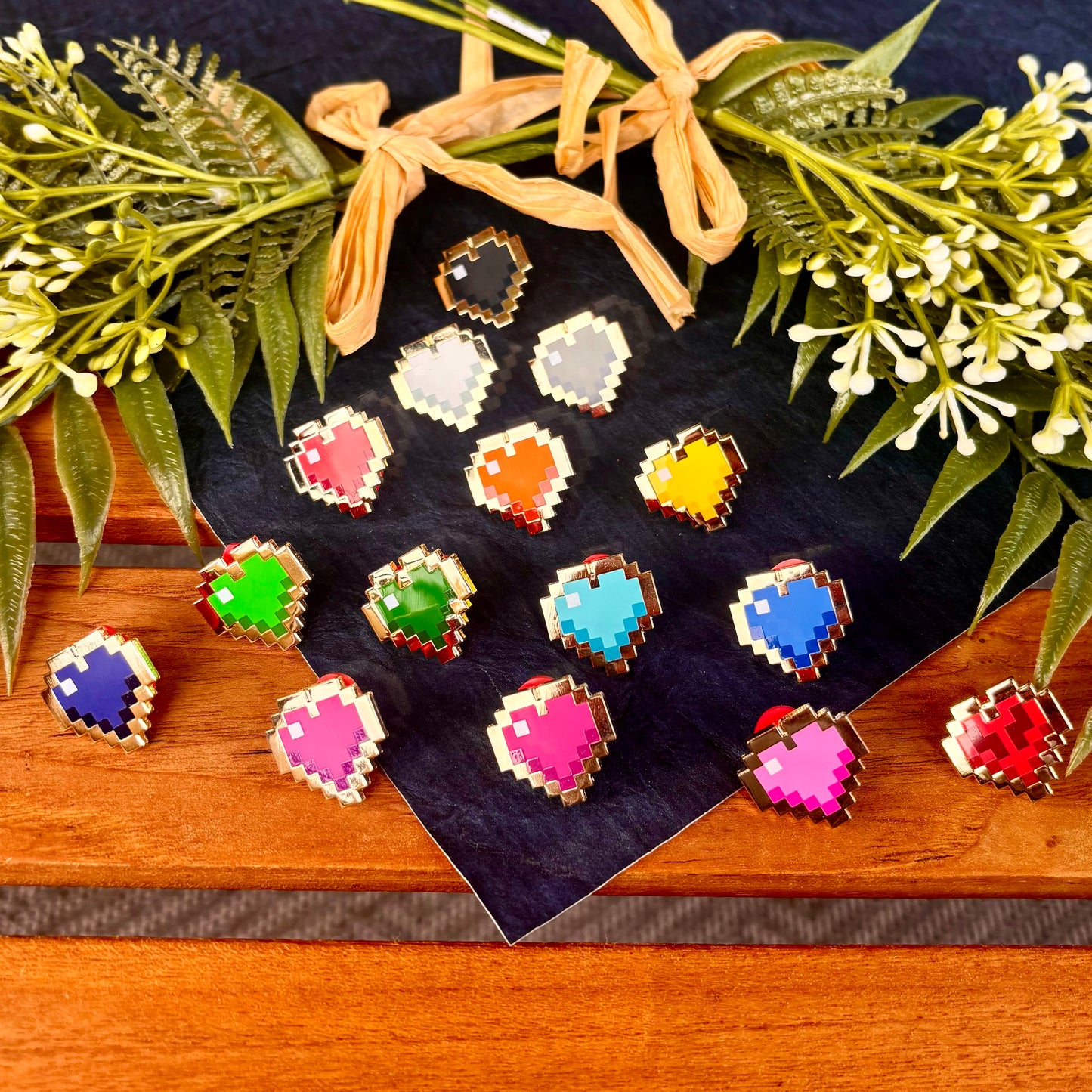 Pixel Heart Enamel Pins