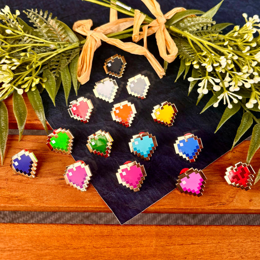 Pixel Heart Enamel Pins