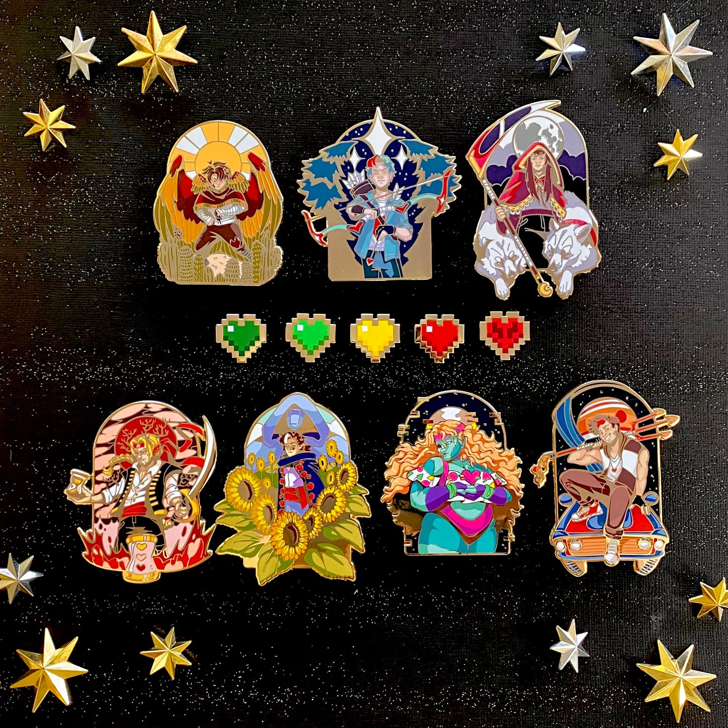 FULL SET - Gold - 3.5" Winners Pins - Celestial Winners Enamel Pin