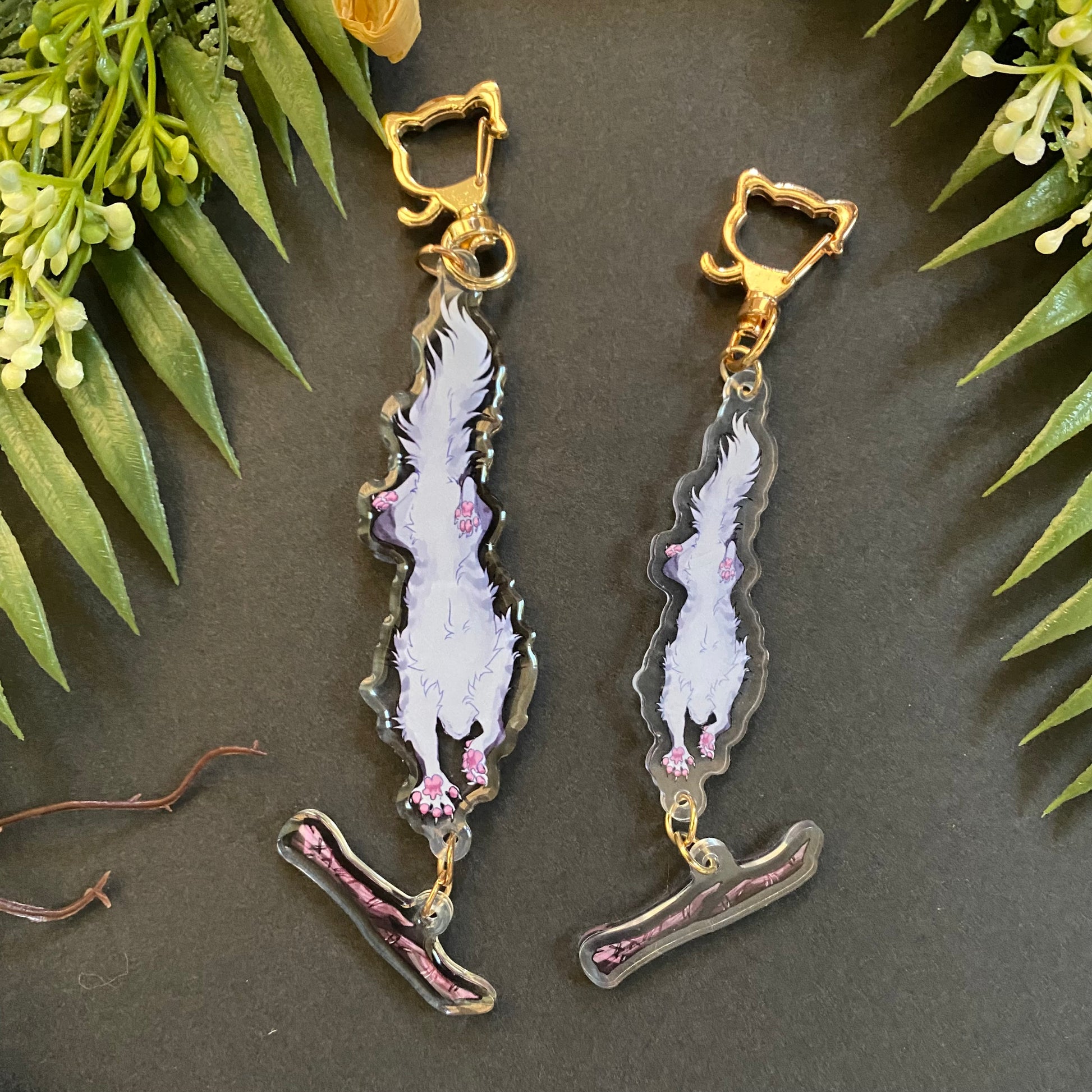 Jayeather and Stick - Felines / Battle Cats Keychain