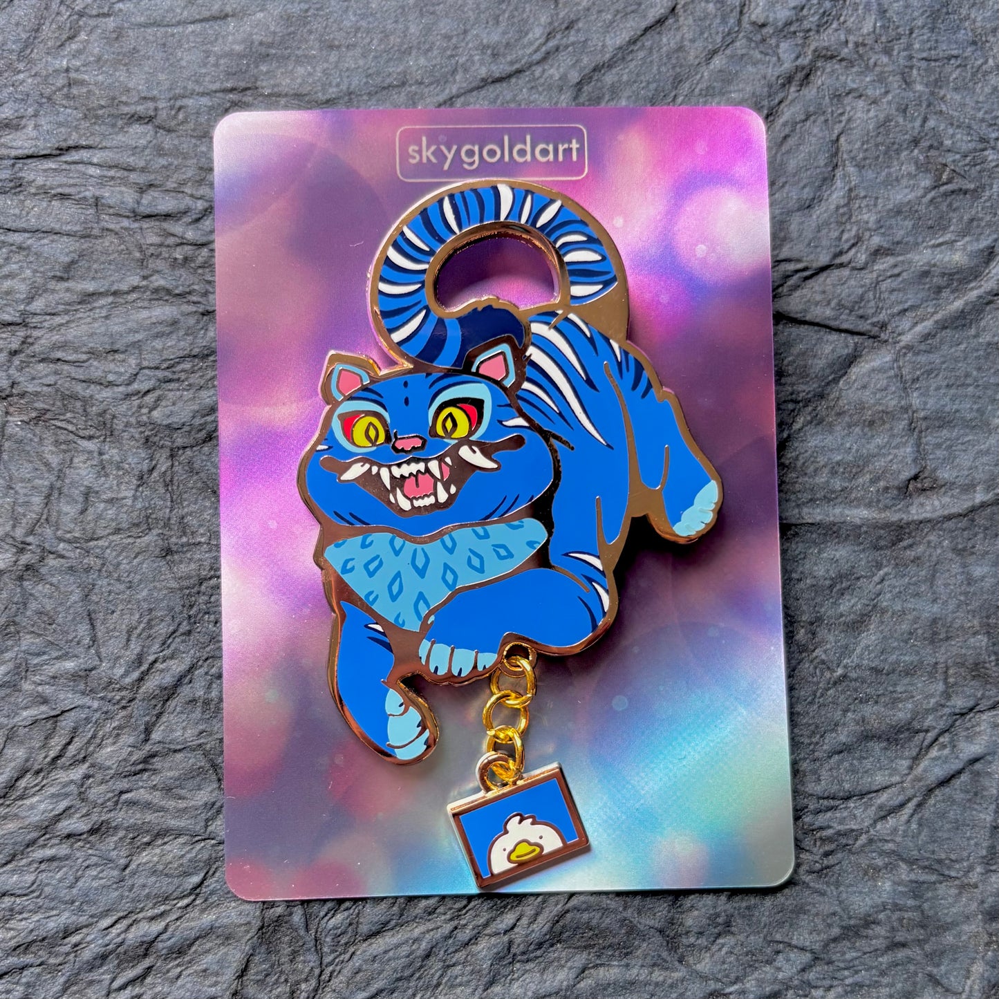 Blue Tiger Dangle Letter | Enamel Pin
