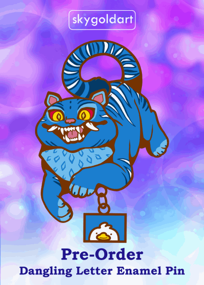 Dangling Letter Tiger - Enamel Pin - PREORDER