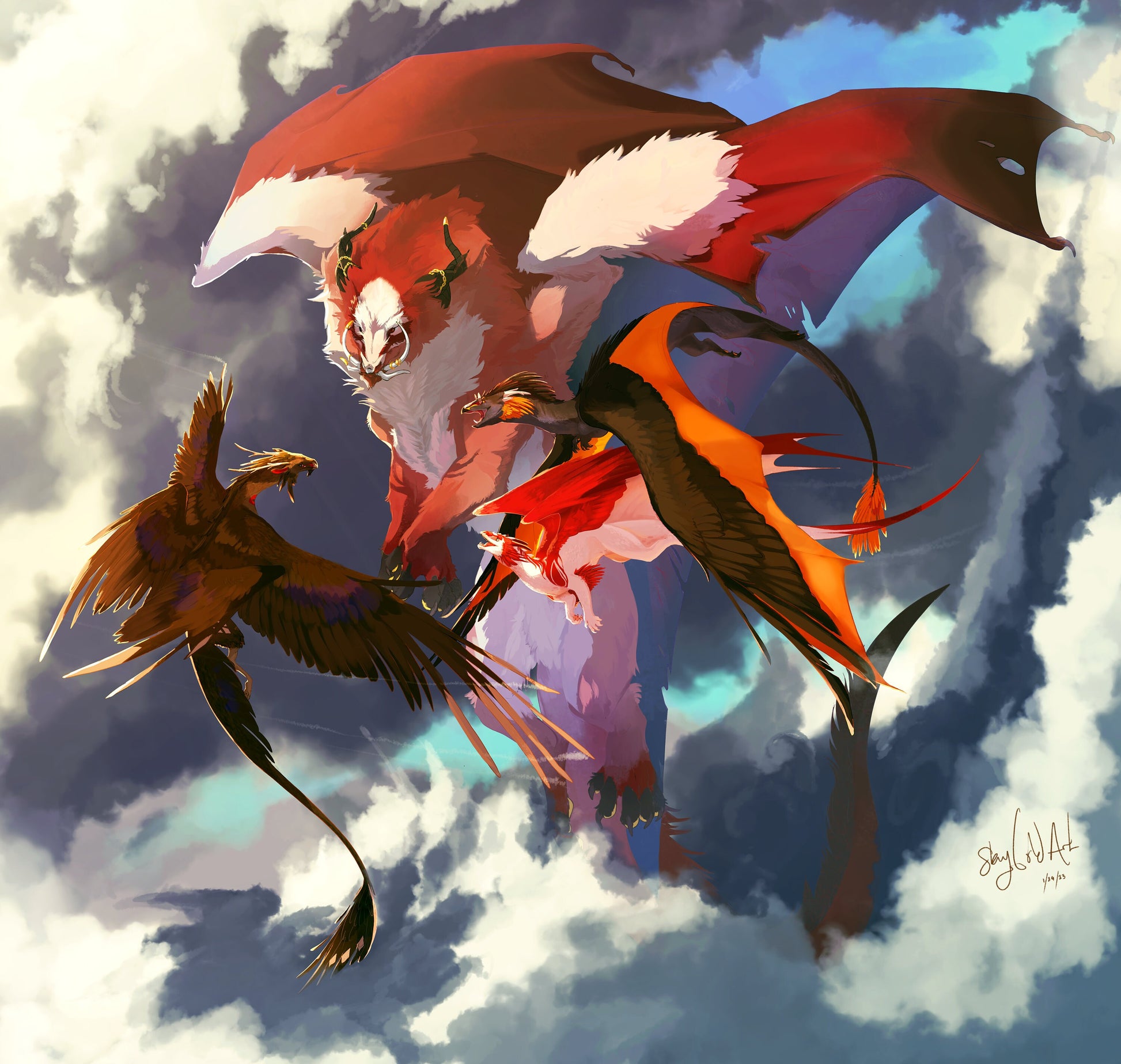 Dragon Family - Art Print