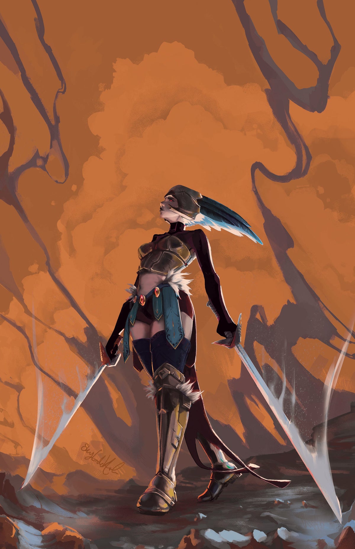 Orange Warrior - Art Print