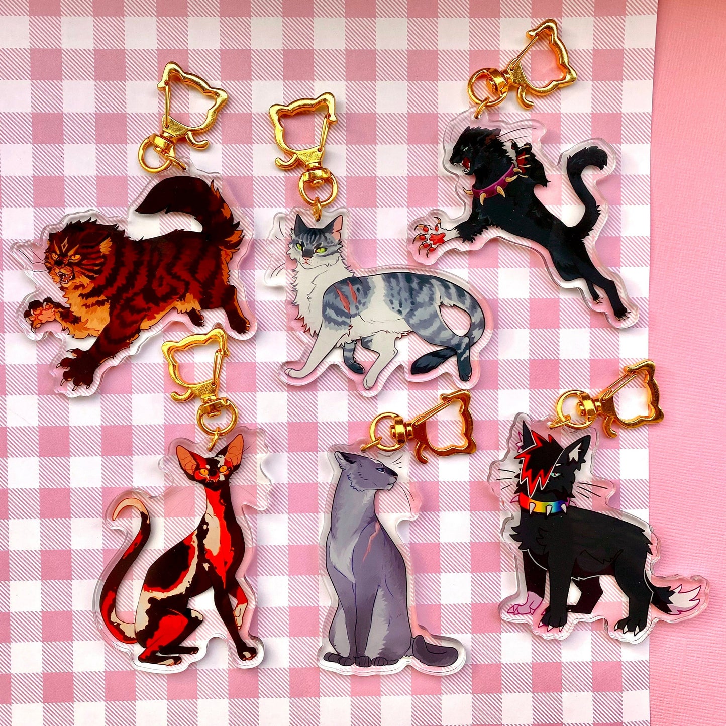 Firestar | Greystripe | Ravenpaw | Brightheart | Yellowfang | Tallstar | Tigerstar | Ivypool | Scourge | Sol | Bluestar - Keychain