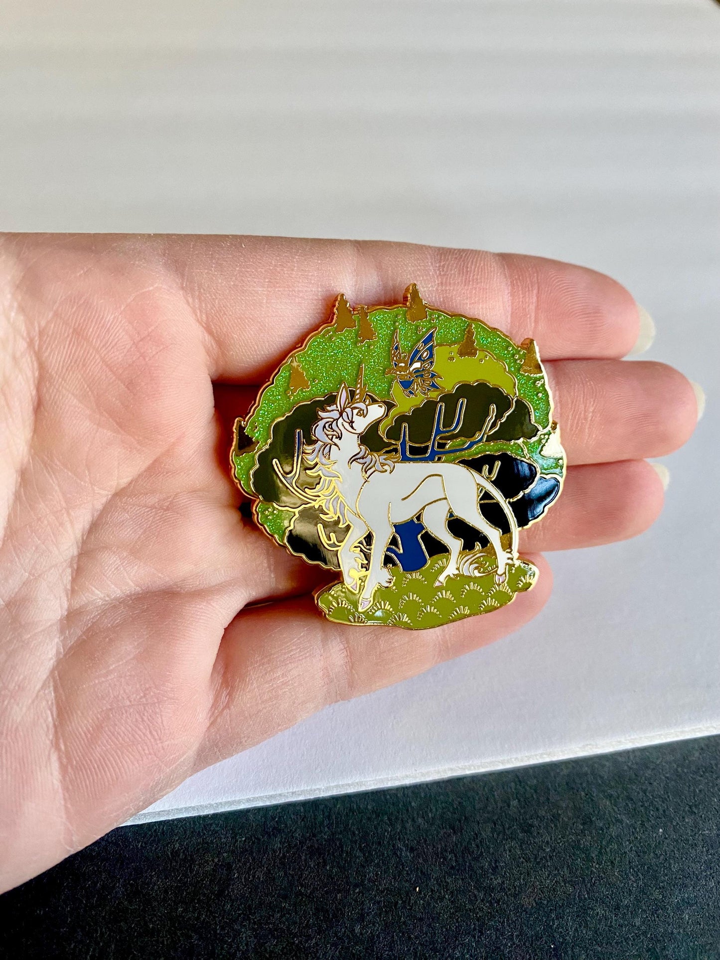 Red Bull | Sea Unicorns | Butterfly Forest - Last Unicorn Glitter Enamel Pins