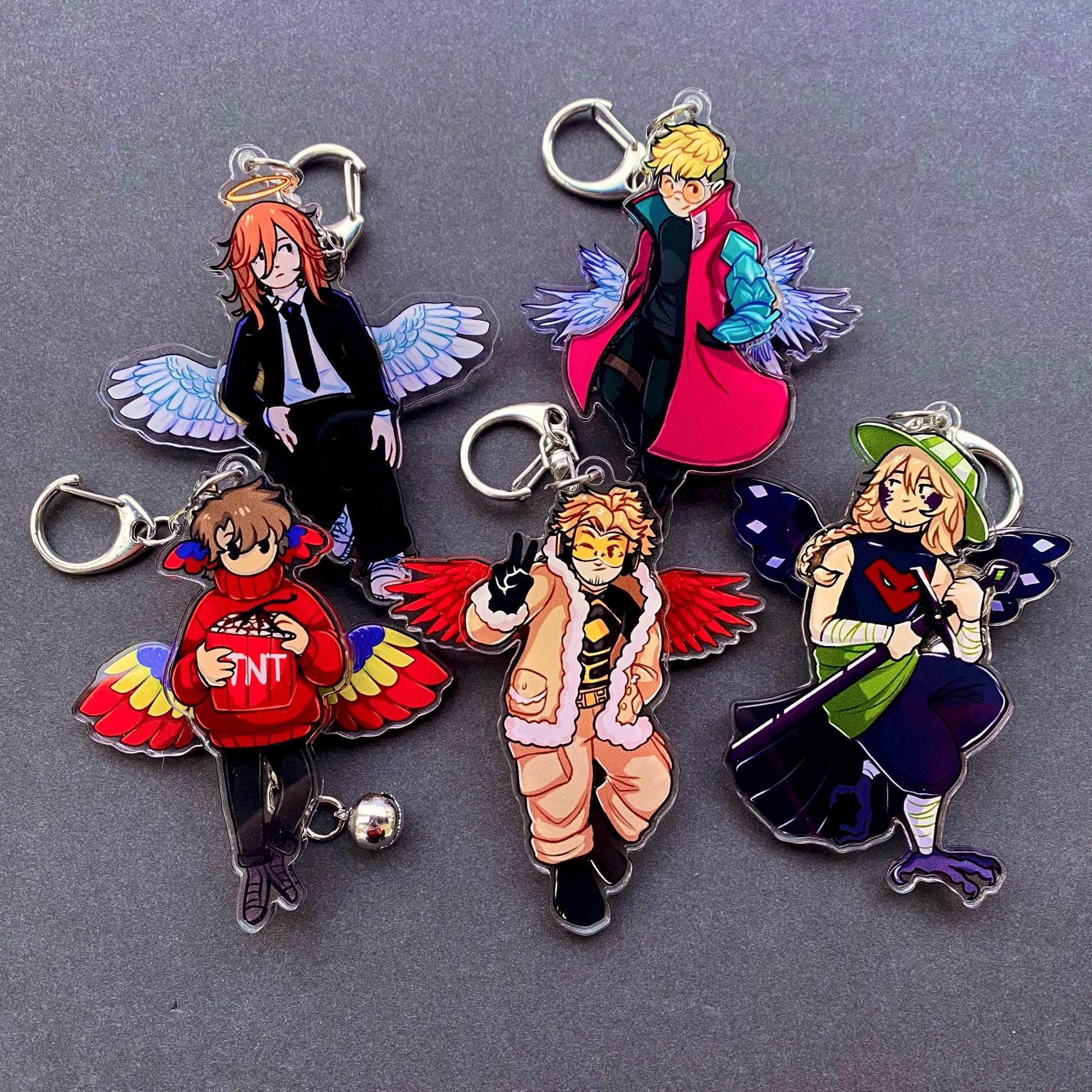 Grain | Angel Devil | Hawks | Vash | Philza - Flapping Acrylic Keychains